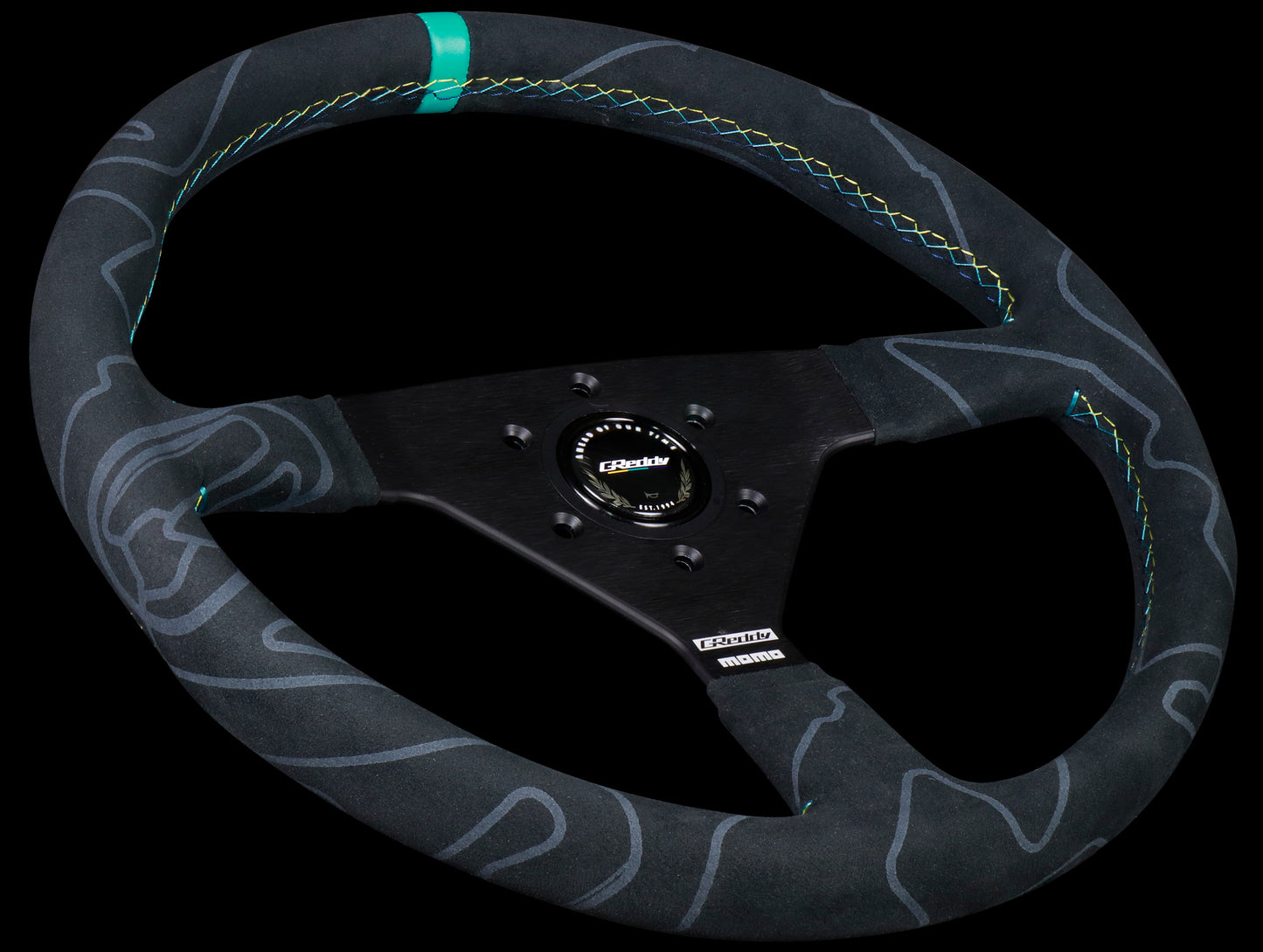 Greddy x Momo Monte Carlo Steering Wheel - Black Alcantara