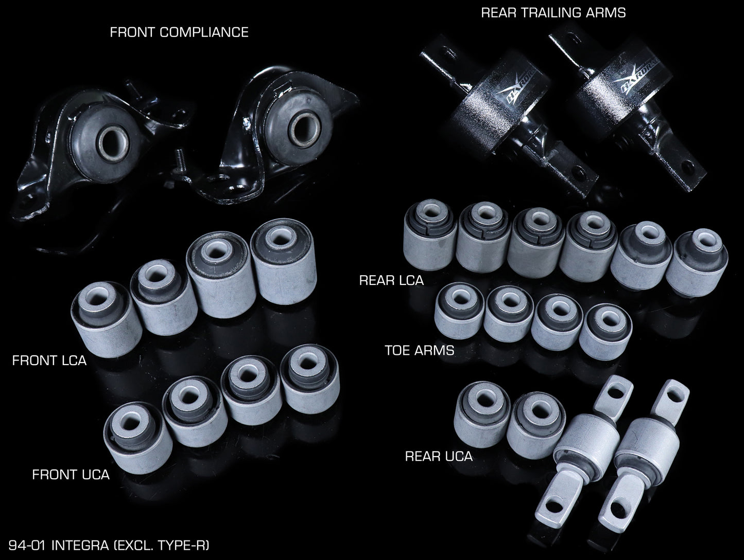 Hardrace Hard Rubber Bushing Set - 92-95 Civic / 94-01 Integra