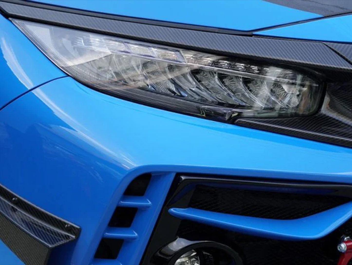 J's Racing Carbon Fiber Grill Extensions - 17-21 Civic Type R FK8