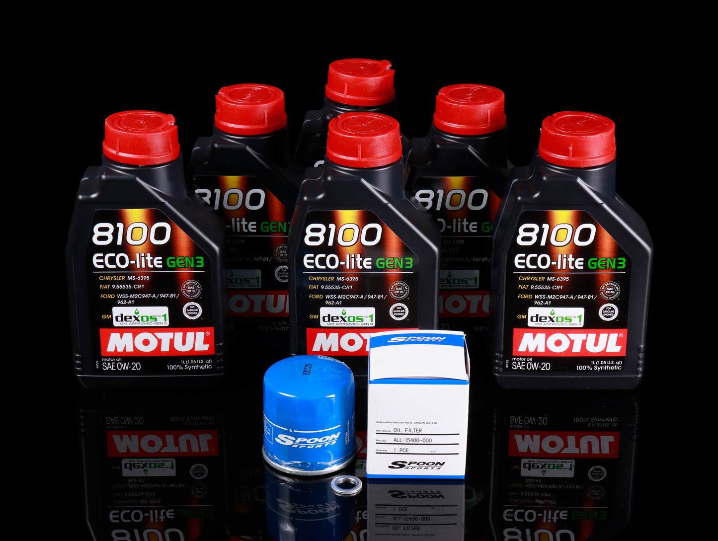 Motul 8100 Full Synthetic x Spoon Filter Oil Change Kit - Civic Type-R FK8/FL5/DE5