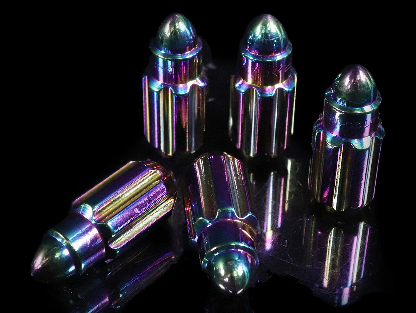 NRG 500 Series Bullet Closed End Steel Lug Nuts w/Key - Neo Chrome M12x1.50