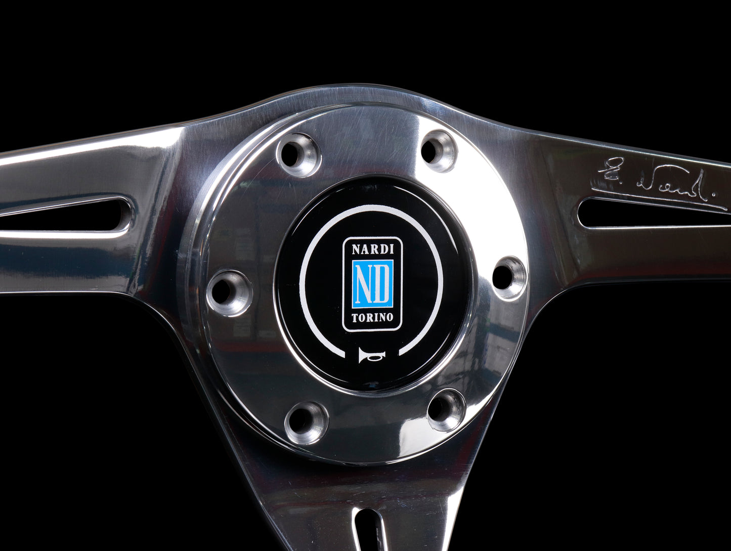 Nardi Basic Kallista 350mm Steering Wheel - Black Leather / Polished Spokes