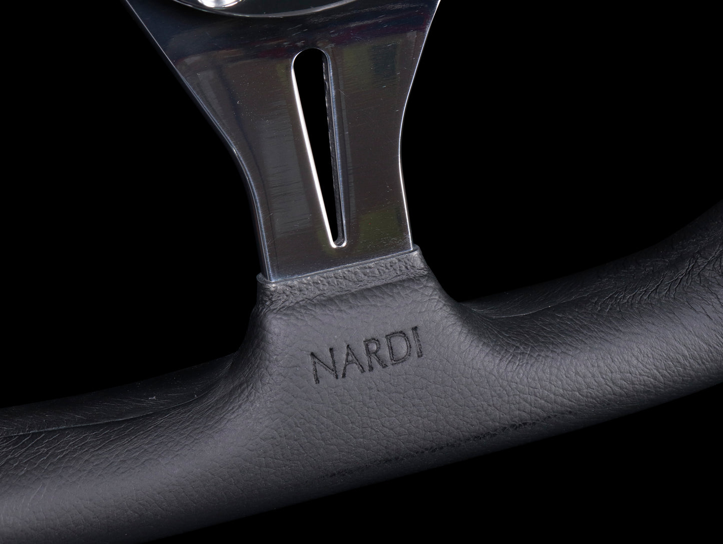 Nardi Basic Kallista 350mm Steering Wheel - Black Leather / Polished Spokes