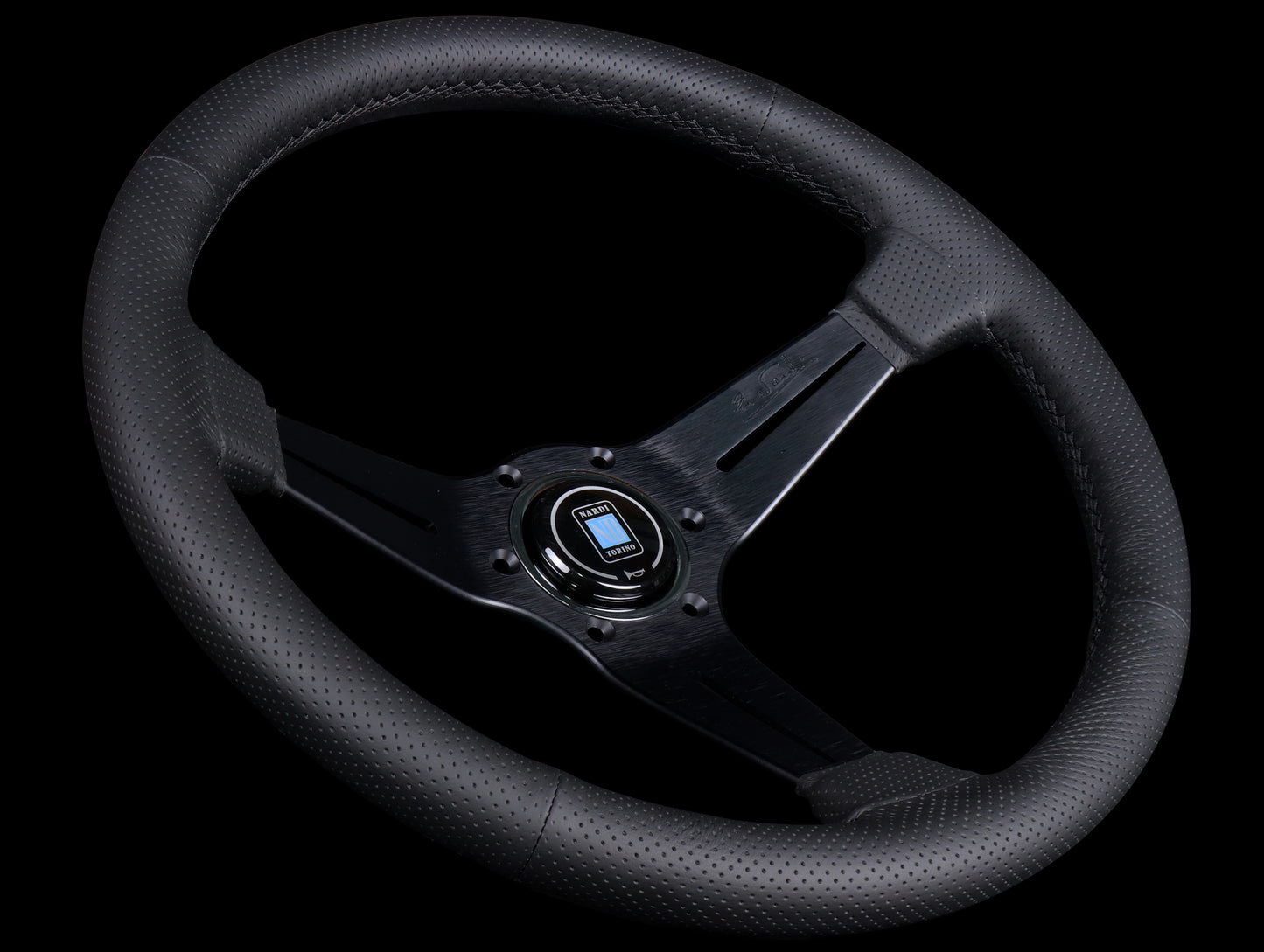 Nardi Sport Rally Deep Corn Black Edition Steering Wheel - 350mm Perforated Leather / Black Stitch