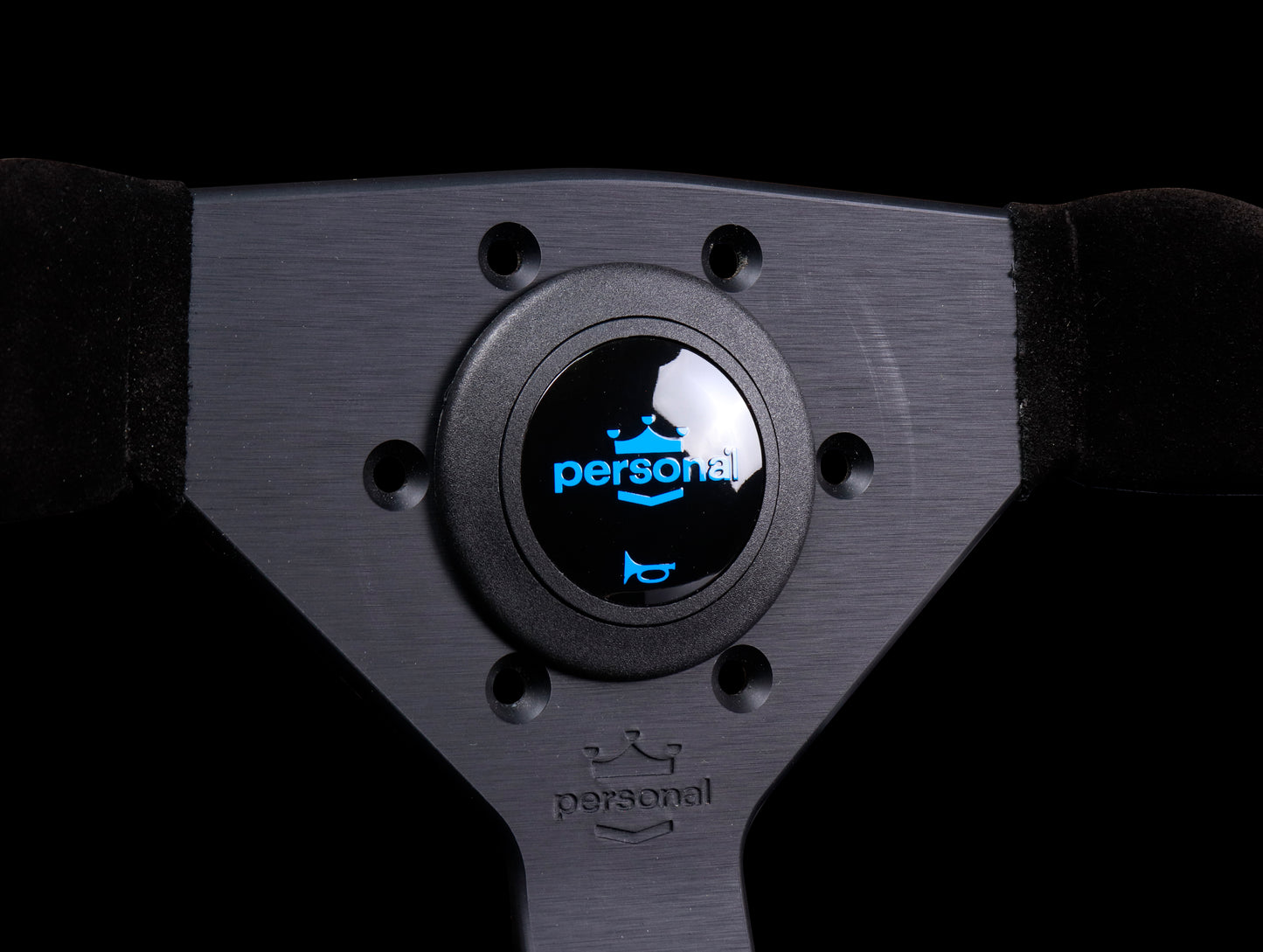 Personal Neo Grinta 350mm Steering Wheel - Black Suede / Blue Stitch (Open Box)
