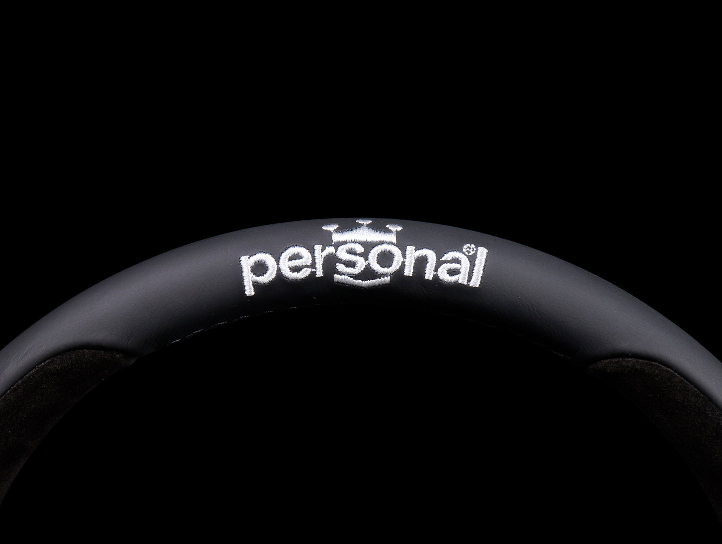 Personal Pole Position 350mm Steering Wheel - Black Leather & Suede / Silver Horn Button