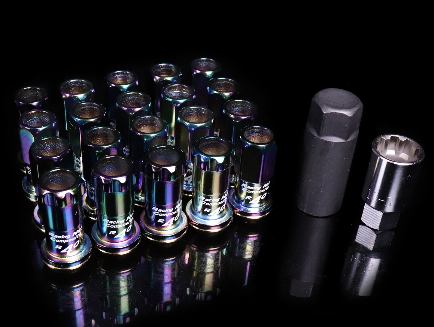 Project Kics R40 Extended Lug Nuts with Locks - Neo Chrono