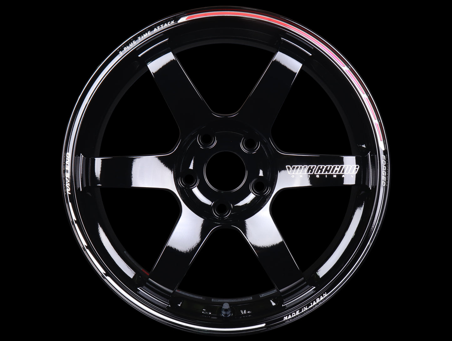 Volk Racing TE37 Saga S-Plus Time Attack Wheels - Black/Redot / 18x9.5 / 5x114