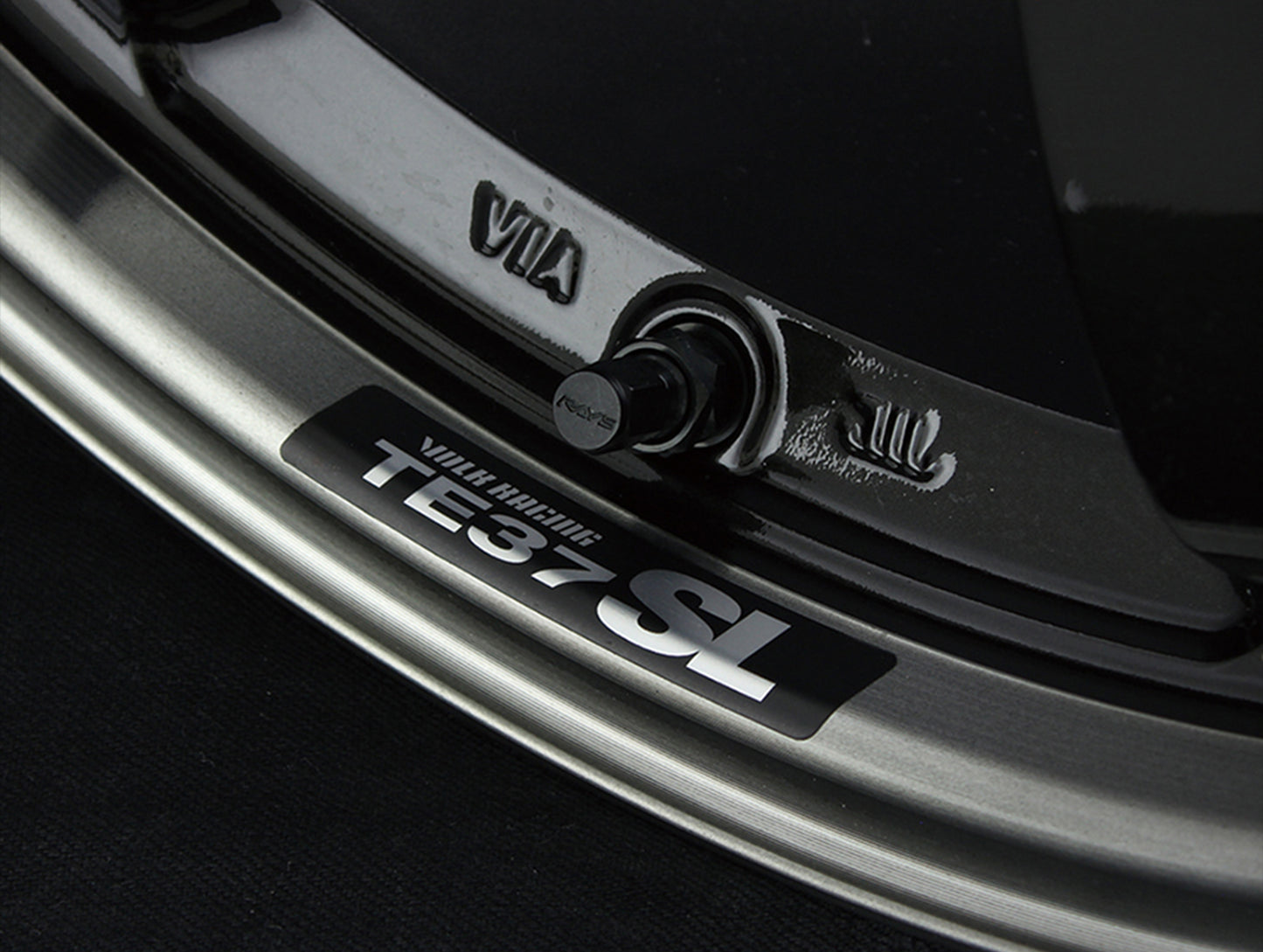 Volk Racing TE37SL Replacement Lip Sticker - Metal Black