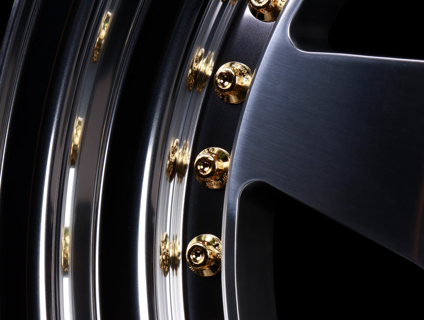 Work Meister CR 01 3-Piece Wheels - Polished w/ Gold Hardware - 16" Wheels