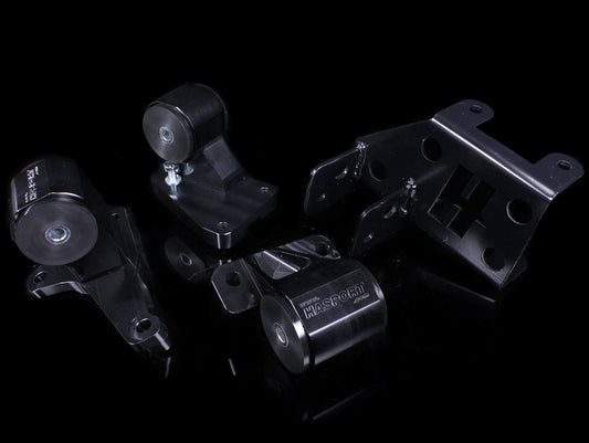 Hasport Billet Black H-series Engine Mount Kit - 92-95 Civic / 94-01 Integra