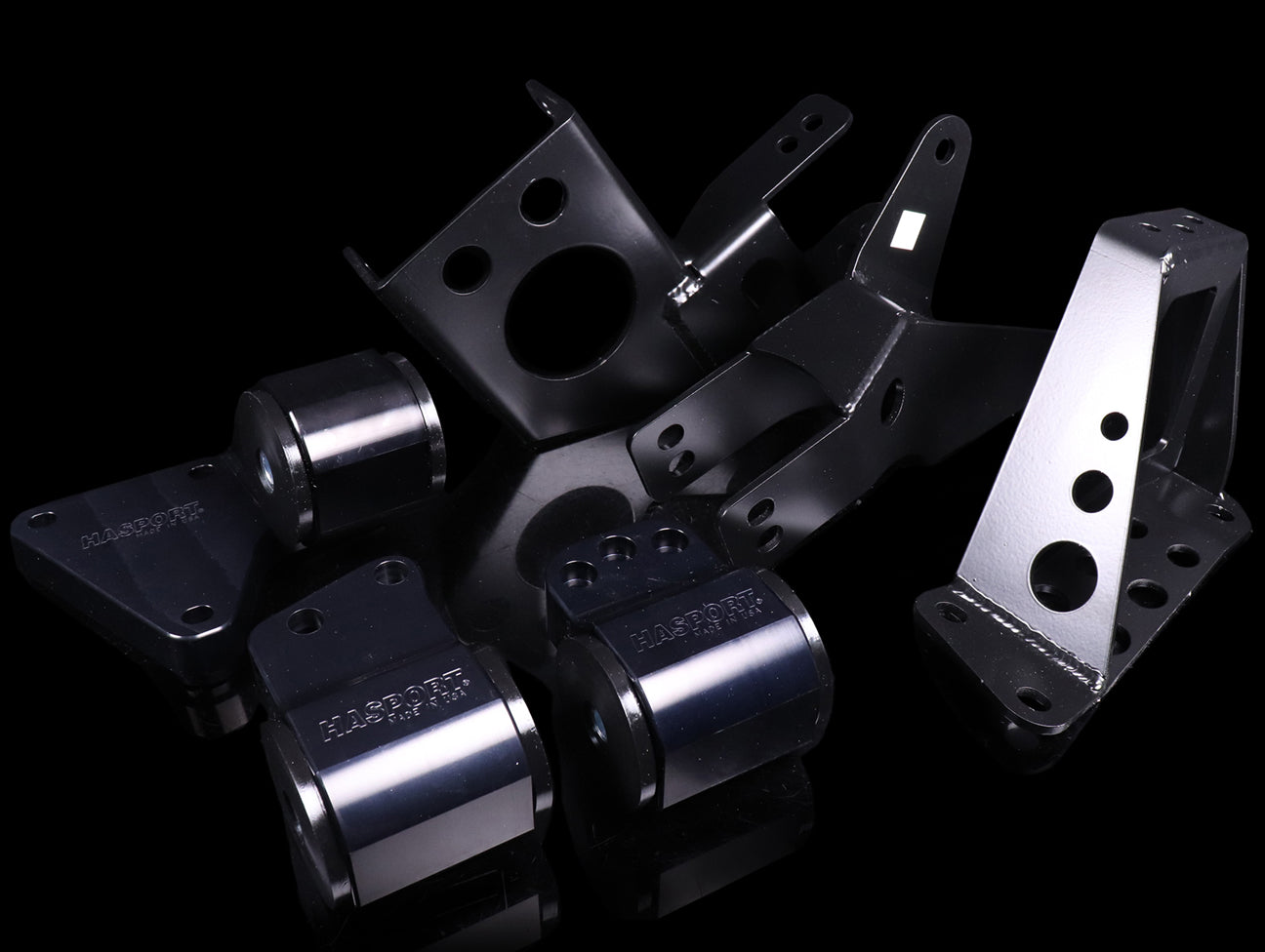 Hasport Billet Black K-series Engine w/AWD Trans Mount Kit (EGKAWDB) - 92-95 Civic / 94-01 Integra