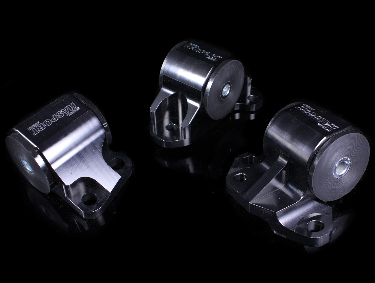 Hasport Billet Black Replacement Mounts (2-Bolt) - 92-95 Civic / 94-01 Integra