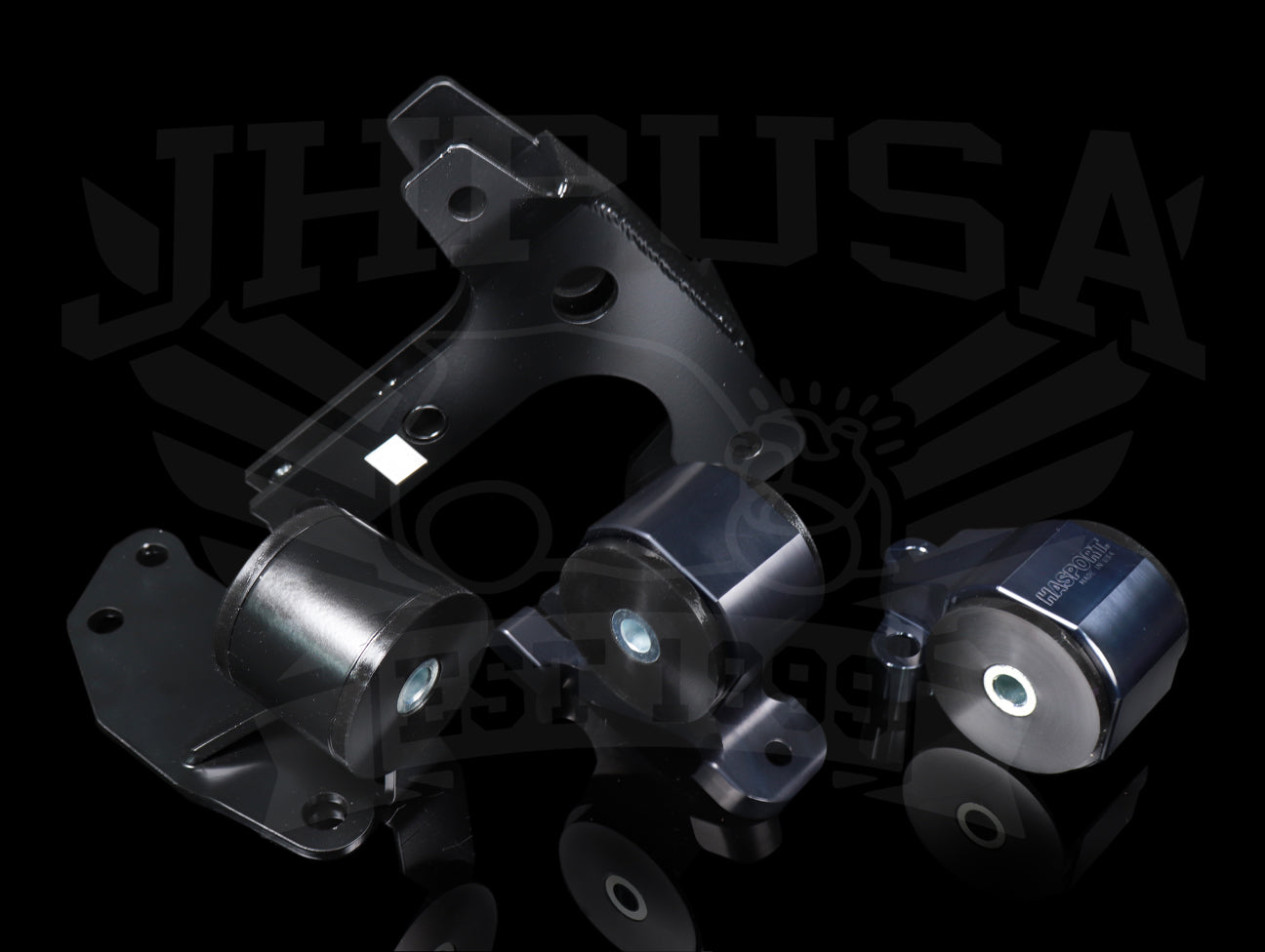 Hasport Billet Black B-series Engine w/ AWD Trans Mount Kit (EFBAWD) - 88-91 Civic/CRX