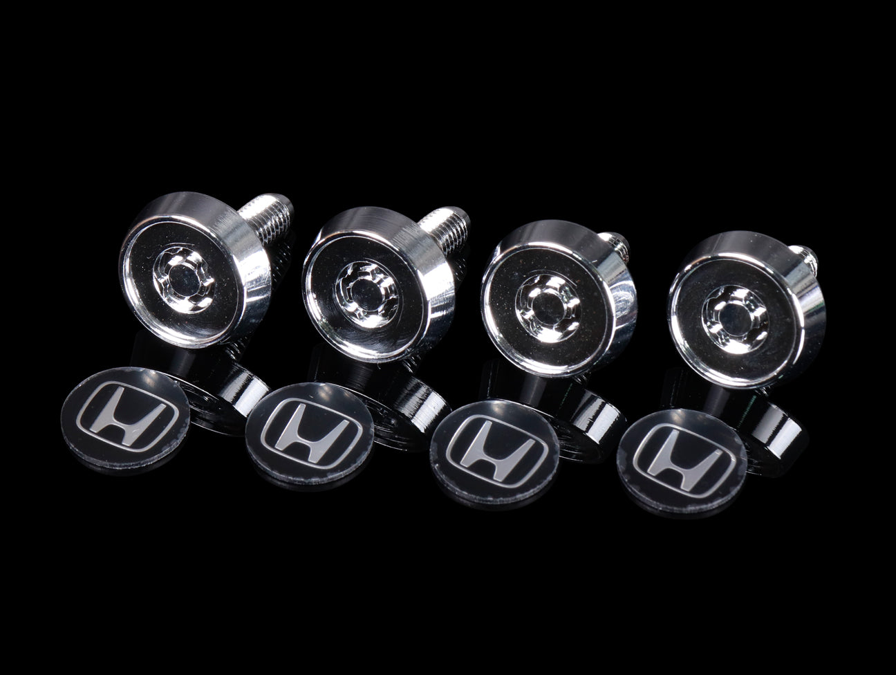 Honda License Plate Security Bolt Set with Logo Sticker