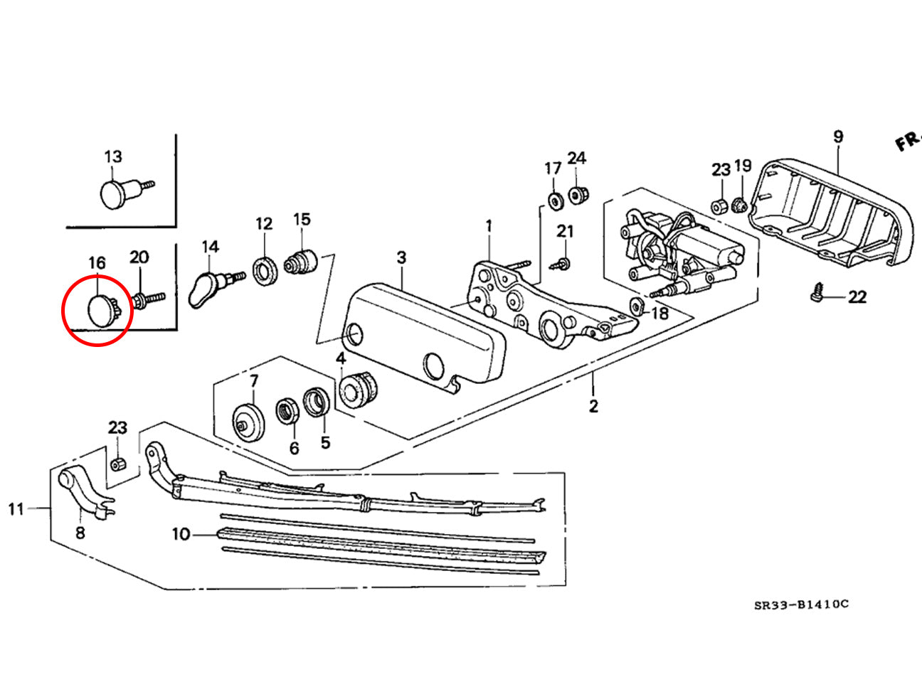 Honda Rear Wiper Plug - 92-95 Civic Hatchback