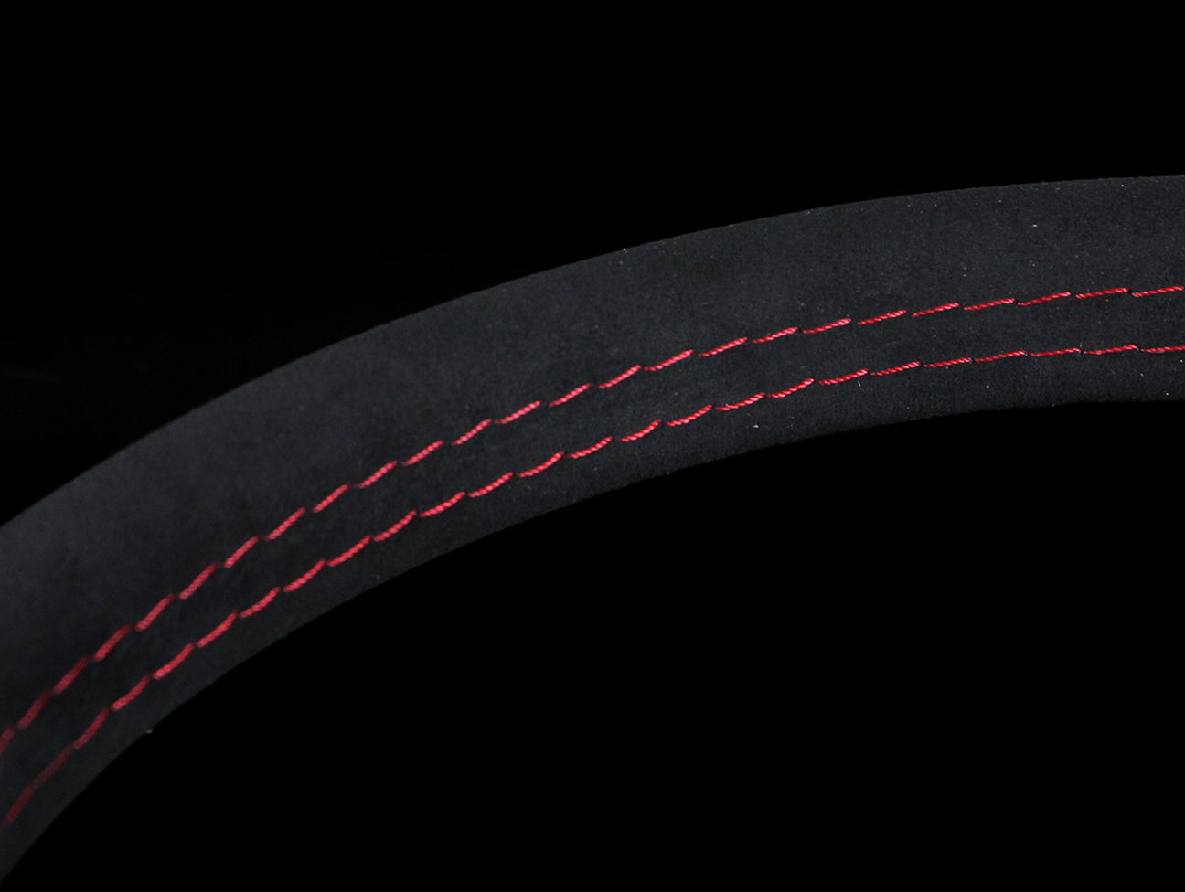 Momo Monte Carlo Steering Wheel - 350mm Black Alcantara Suede w/ Red Stitching