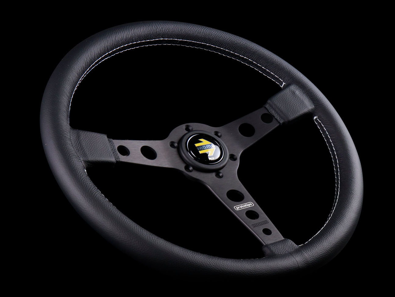 Momo 370mm Prototipo Steering Wheel - Black Spoke