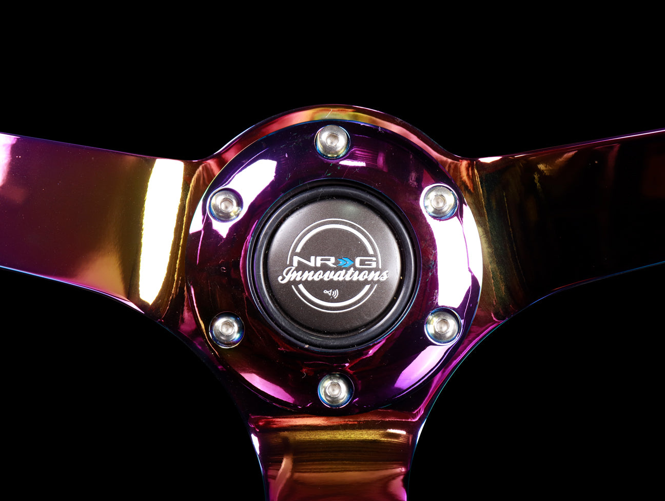 NRG Steering Wheel - 350mm Classic Black Sparkled Woodgrain / Neo Chrome