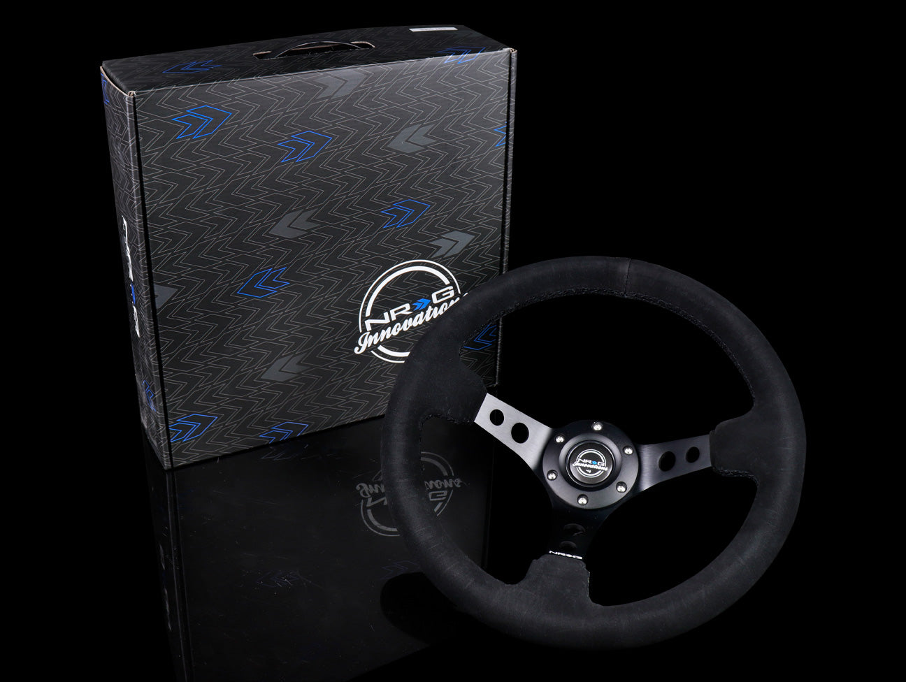 DNA Motoring SW1503 15" Black Wood Grain Grip 2" Deep Dish Stainless Steel 3 Spokes Vintage Style Steering Wheel With Horn Button