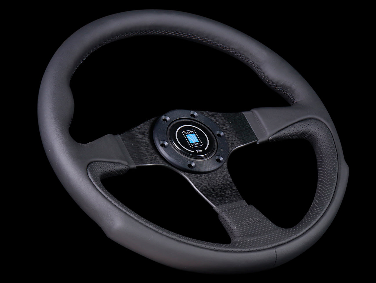 Nardi Challenge 350mm Steering Wheel - Black Leather / Black Stitch