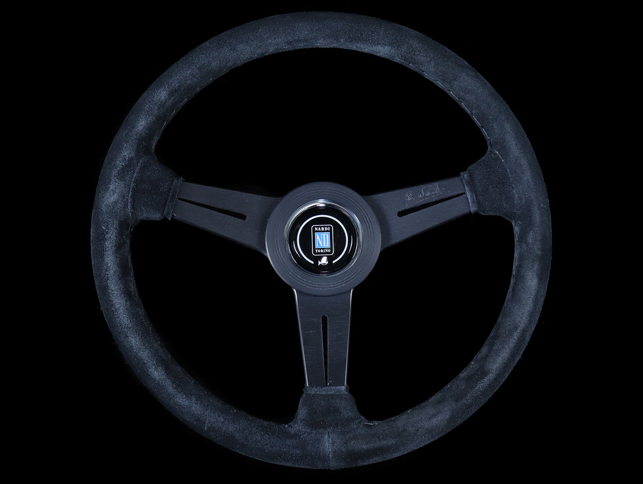 Nardi Classic 330mm Steering Wheel - Black Suede / Black Stitch