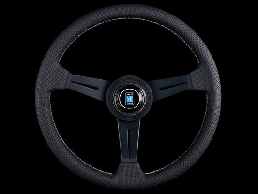 Nardi Classic 340mm Steering Wheel - Black Perforated Leather / Grey Stitch