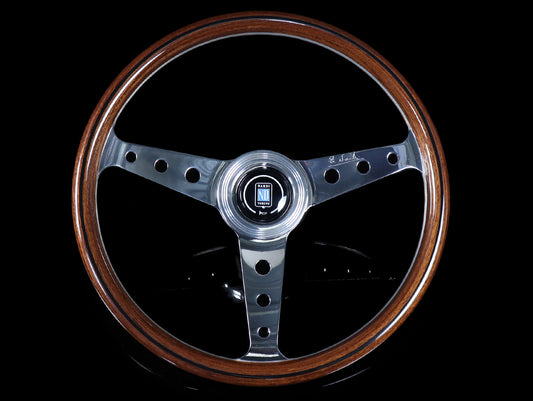 Nardi Classic Wood 360mm Steering Wheel w/Polished Round Hole Spokes