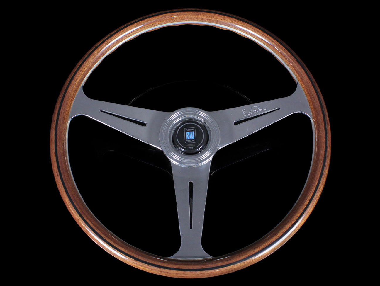 Nardi Classic Wood 360mm Steering Wheel w/ Polished Spokes