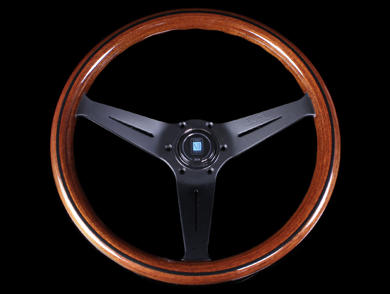 Nardi Classic Wood Deep Corn Steering Wheel w/ Black Spokes