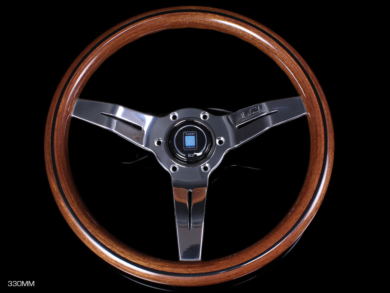 Nardi Classic Wood Deep Corn Steering Wheel w/ Polished Spokes