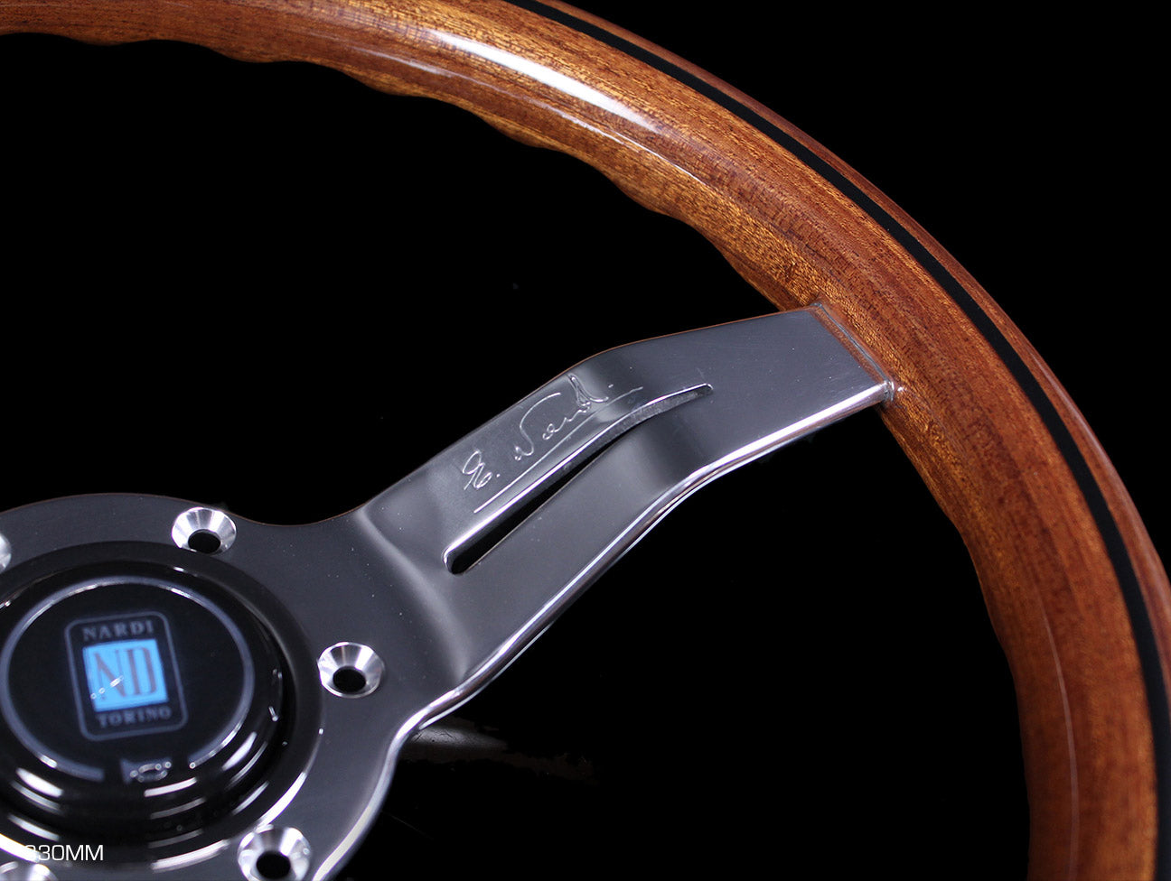 Nardi Classic Wood Deep Corn Steering Wheel w/ Polished Spokes