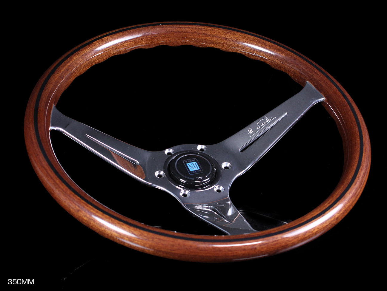 Nardi Classic Wood Deep Corn Steering Wheel w/ Polished Spokes