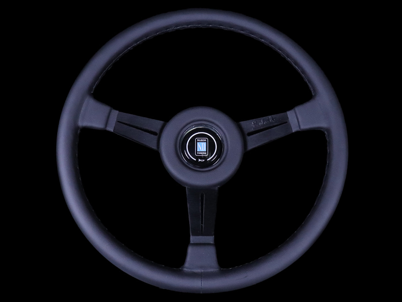 Nardi Classico 365mm Steering Wheel - Black Leather / Black Spokes / Black Stitch