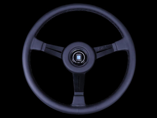 Nardi Classico 365mm Steering Wheel -  Black Leather / Black Spokes / Black Stitch