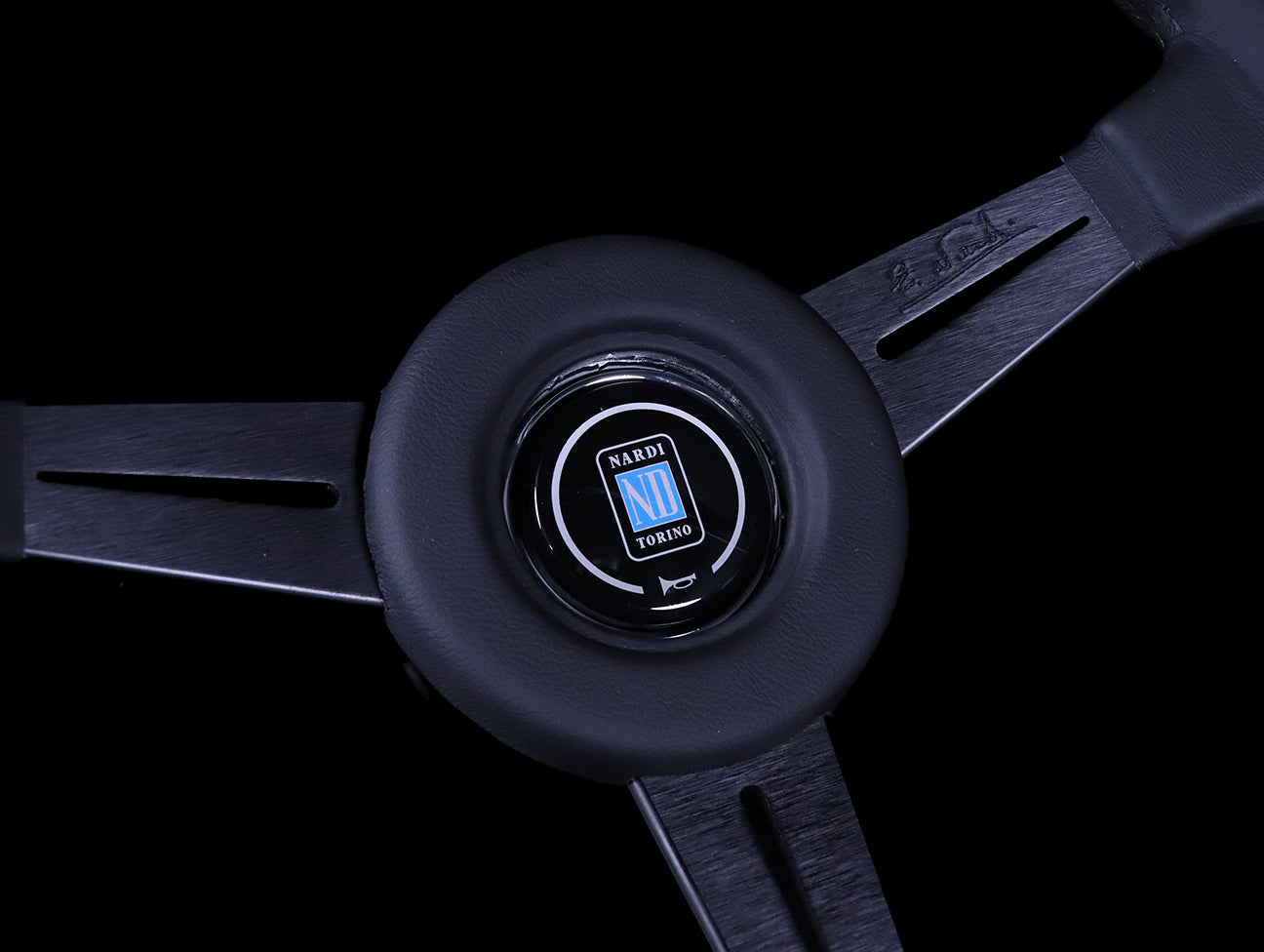 Nardi Classico 365mm Steering Wheel - Black Leather / Black Spokes / Black Stitch