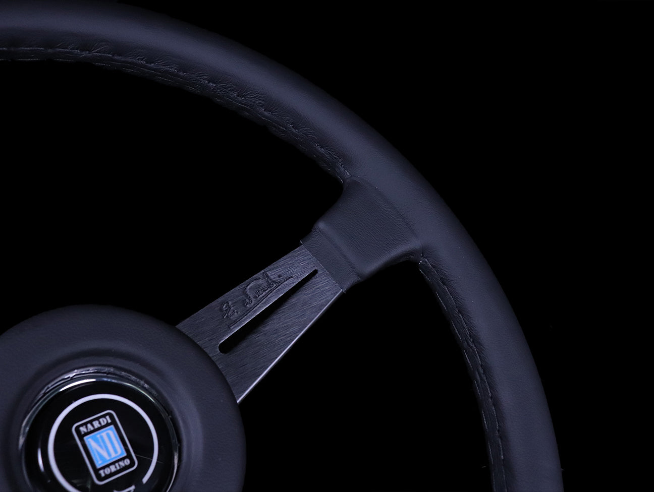 Nardi Classico 365mm Steering Wheel - Black Leather / Black Spokes / Black Stitch
