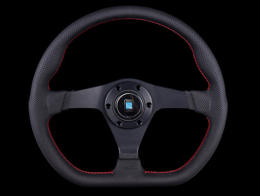 Nardi Gara Sport 350mm Steering Wheel - Perforated Leather / Red Stitch
