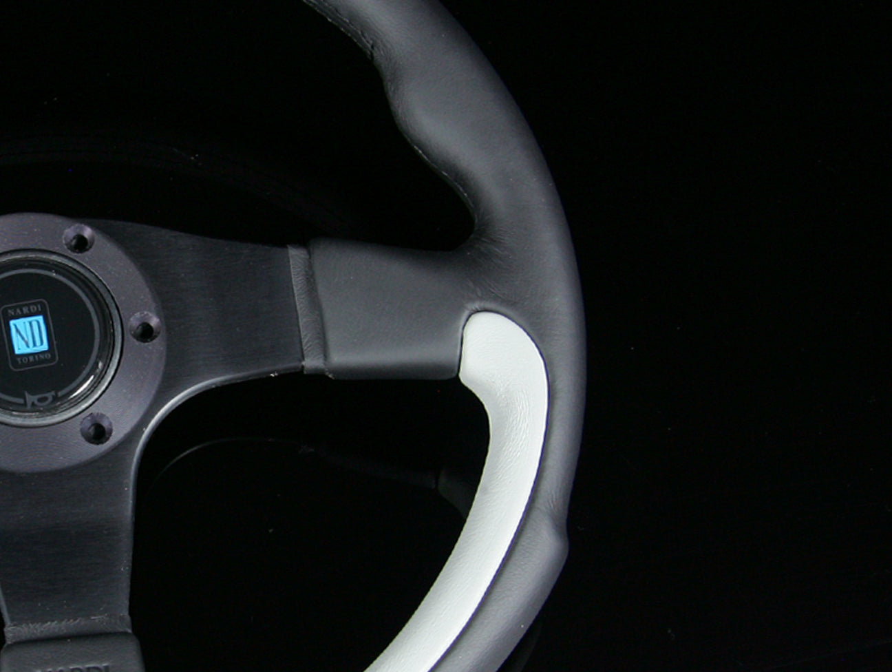Nardi Leader 350mm Steering Wheel - Black & Grey Leather