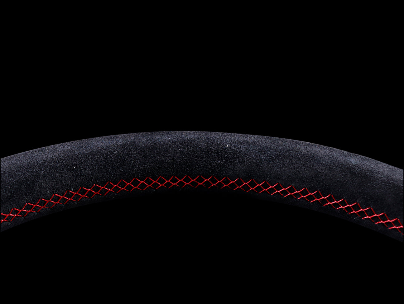 Nardi Sport Rally Deep Corn 350mm Steering Wheel - Black Suede / Red Stitch