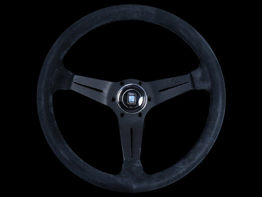 Nardi Sport Rally Deep Corn Black Edition Steering Wheel - 350mm Black Suede / Black Stitch