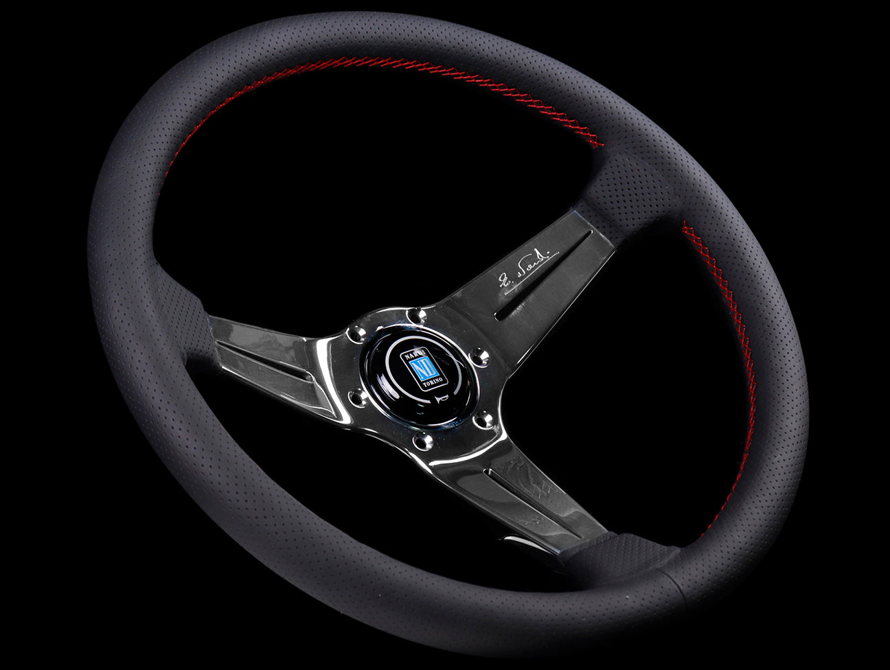 Nardi Sport Rally Deep Corn Steering Wheel - Perforated Leather w/ Polished Spokes