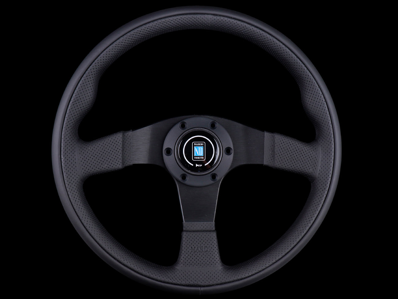 Nardi Twin Line 350mm Steering Wheel - Black Leather