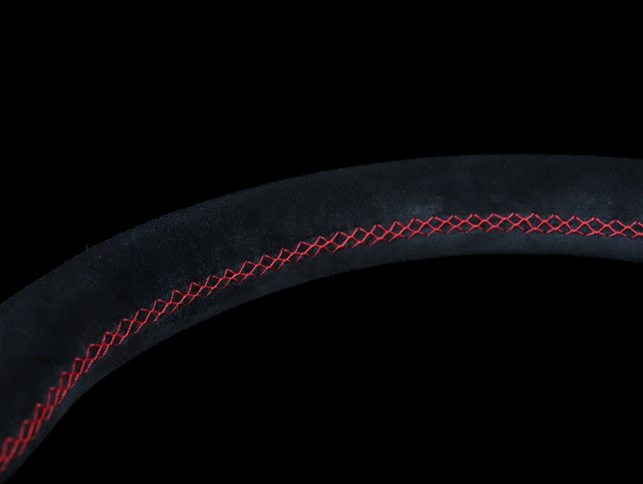 Personal Fitti Corsa 350mm Steering Wheel - Black Suede / Red Stitch