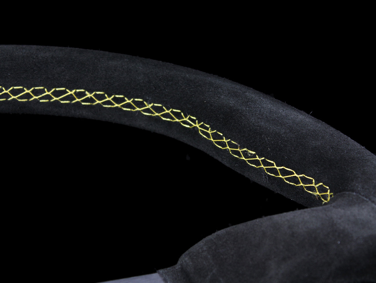 Personal Fitti Corsa 350mm Steering Wheel - Black Suede / Yellow Stitch