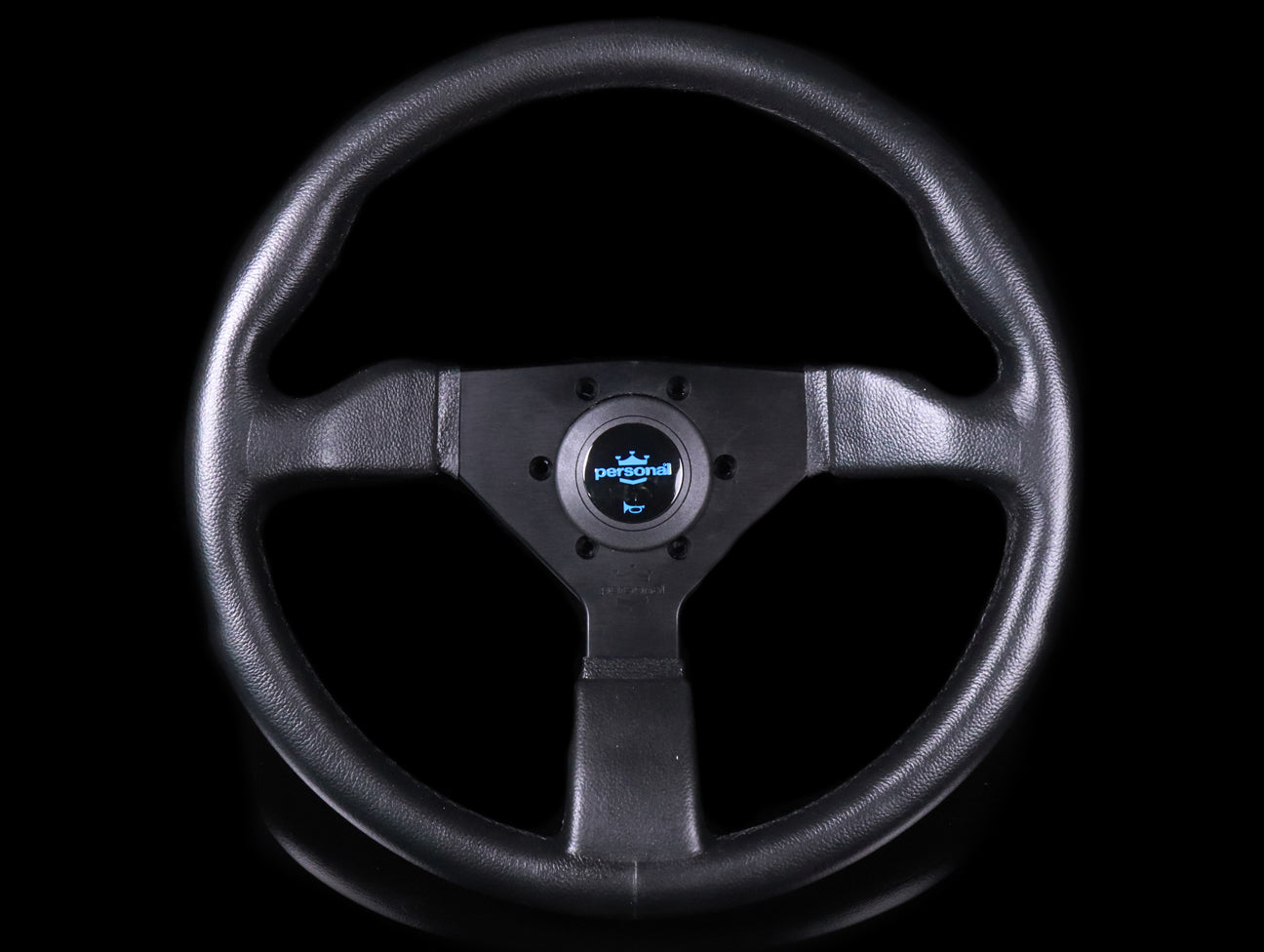 Personal Grinta 350mm Steering Wheel - Black Polyurethane / Blue Horn Button