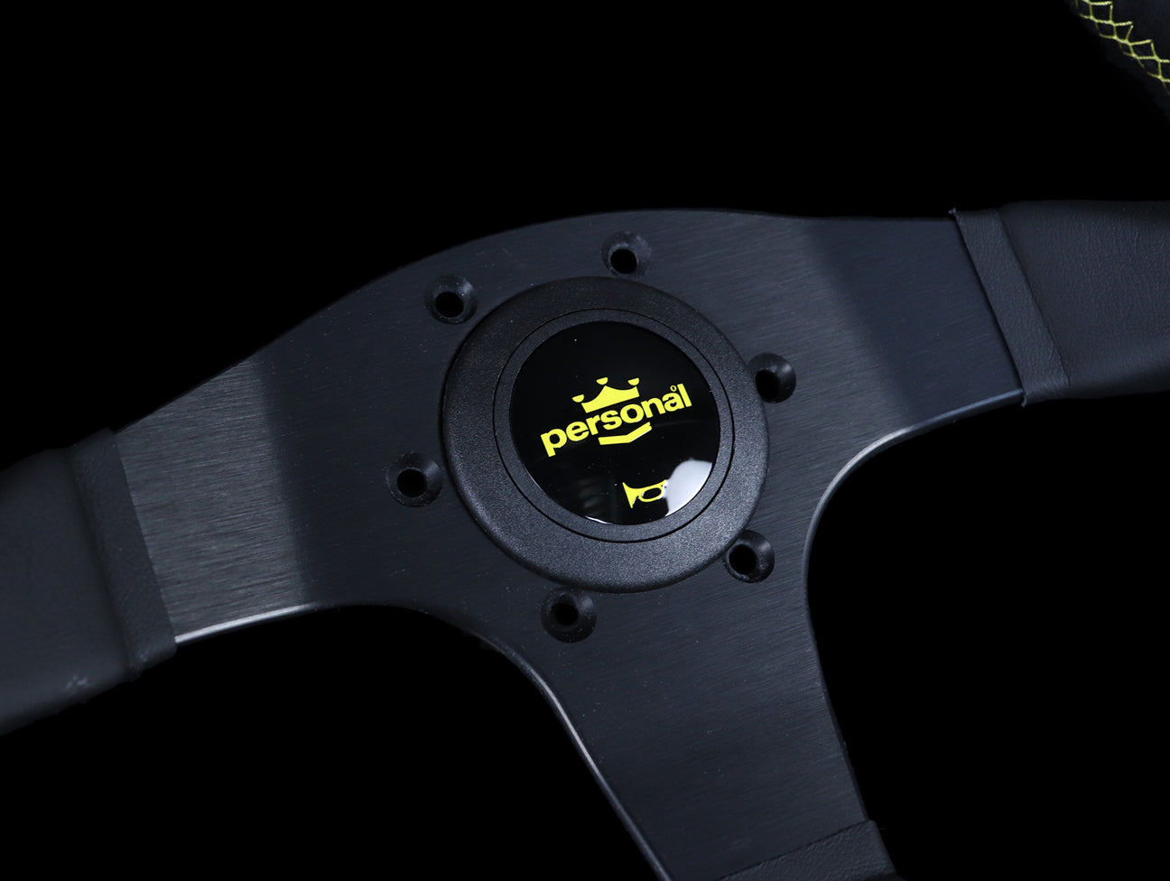 Personal Neo Actis 340mm Steering Wheel - Black Leather / Yellow Stitch