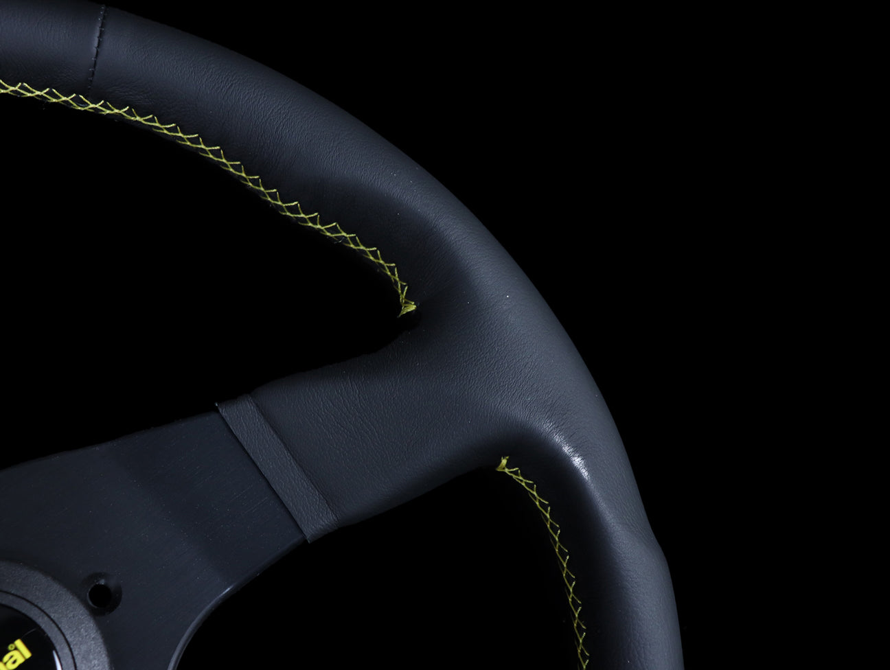 Personal Neo Actis 340mm Steering Wheel - Black Leather / Yellow Stitch