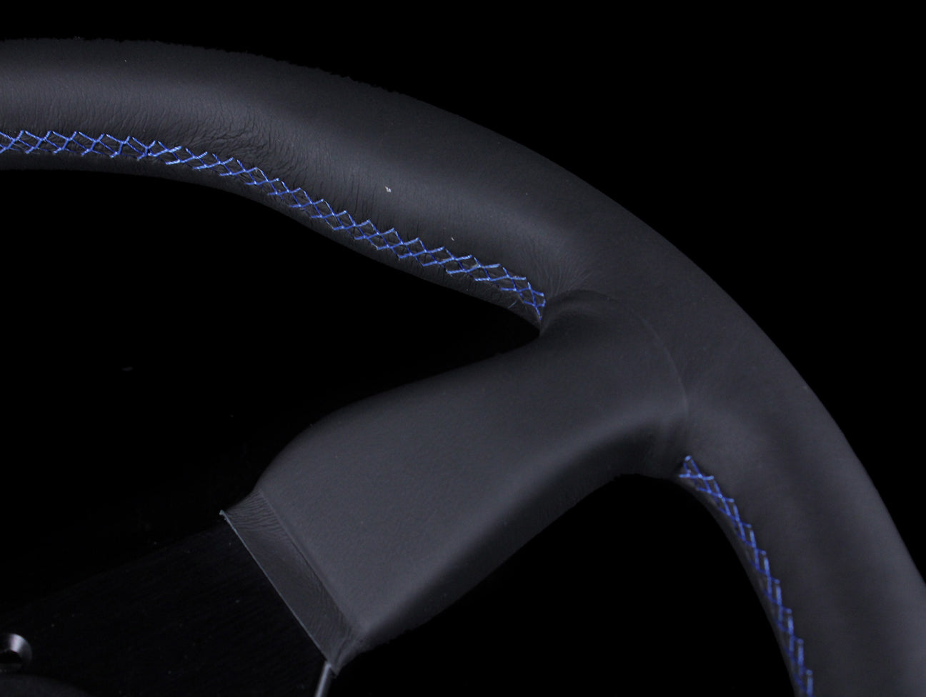 Personal Neo Grinta 330mm Steering Wheel - Black Leather / Blue Stitch