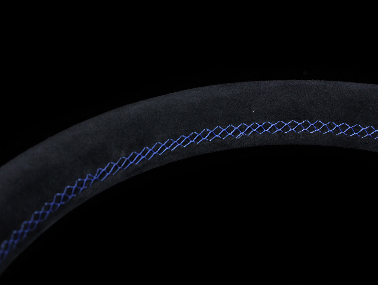 Personal Neo Grinta 350mm Steering Wheel - Black Suede / Blue Stitch